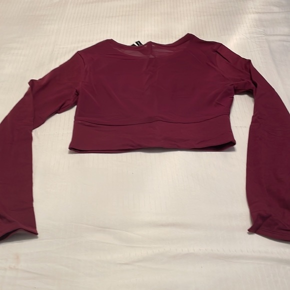 Victorias sport sheer back long sleeve crop top. - Picture 3 of 3